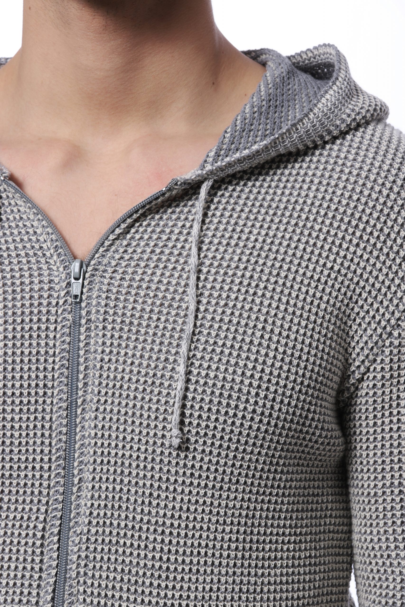 GREEKCOTTON KNITTED BLOUSE WITH HOOD AND ZIPPER - Image 2