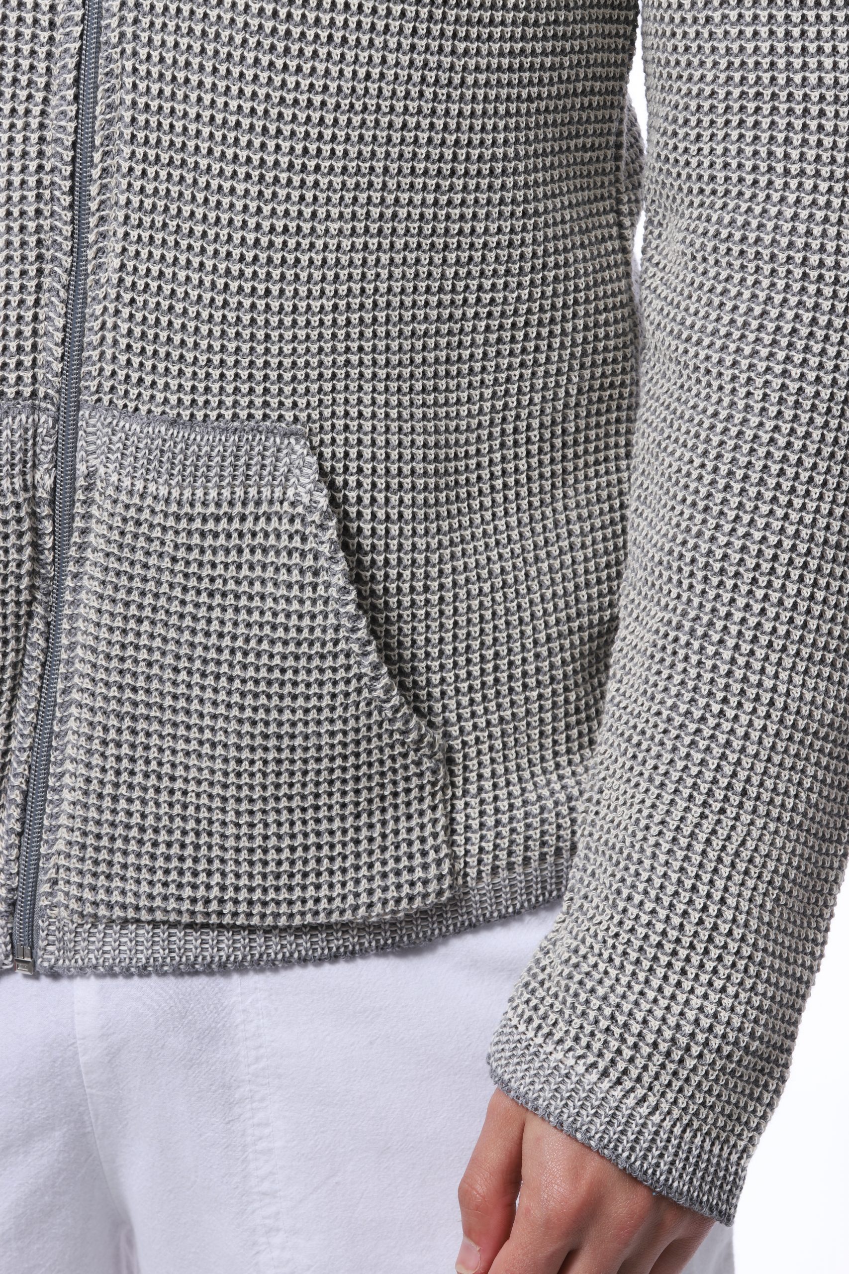 GREEKCOTTON KNITTED BLOUSE WITH HOOD AND ZIPPER - Image 3