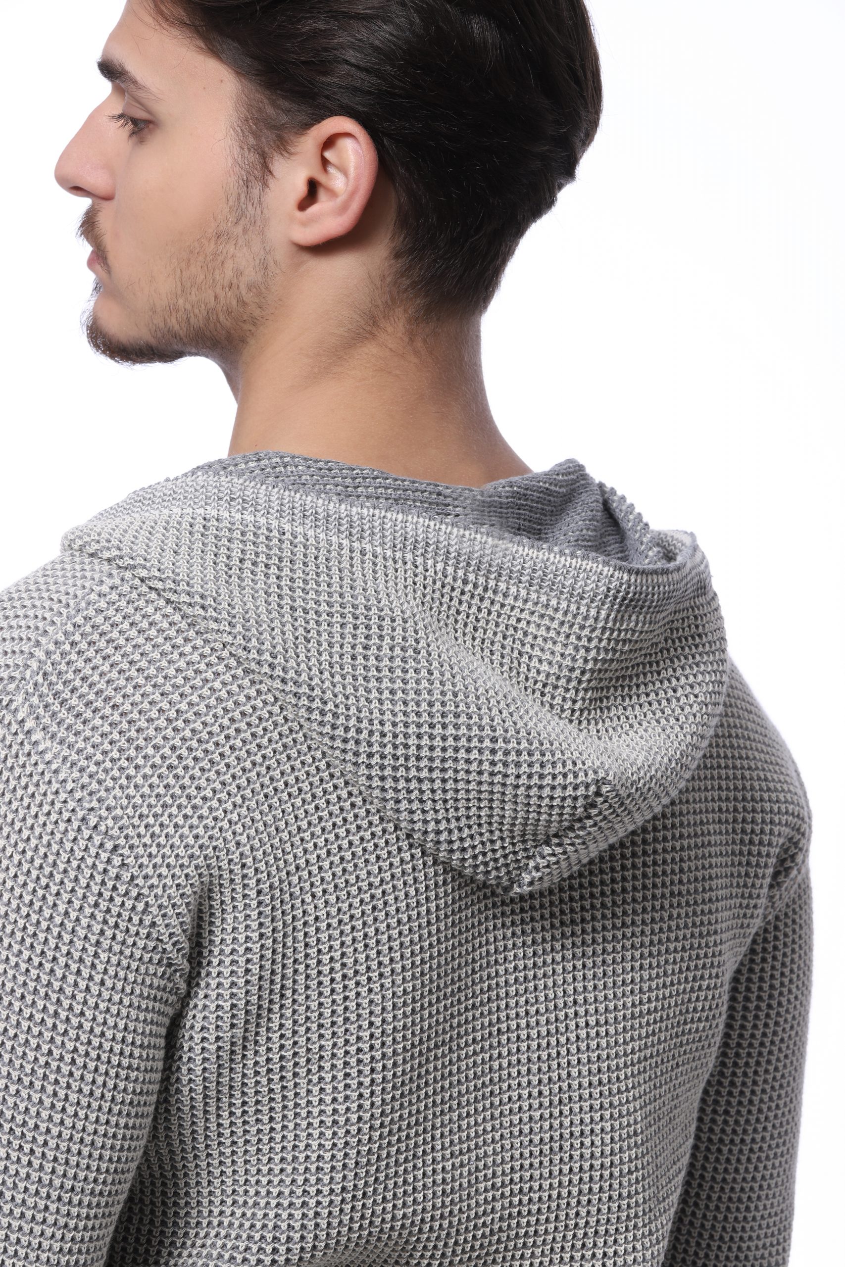 GREEKCOTTON KNITTED BLOUSE WITH HOOD AND ZIPPER - Image 4